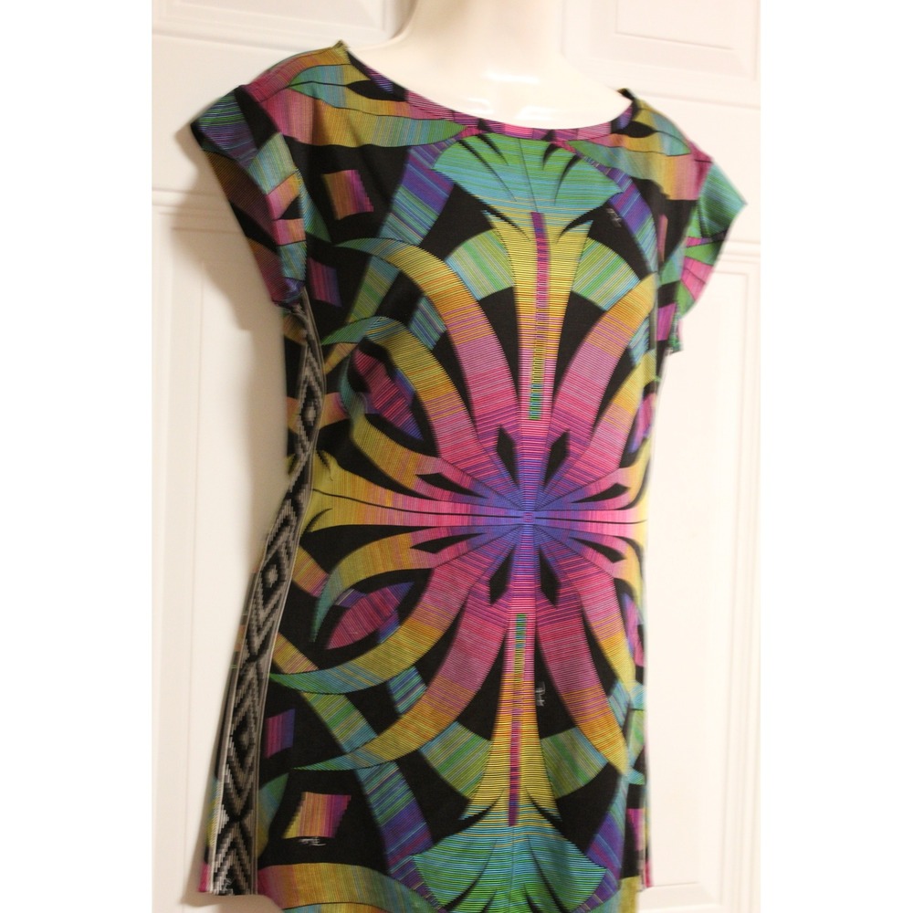 Emilio Pucci Firenze Silk Tunic Blouse Top Signature Geometric Print Italy Made - Picture 5 of 13